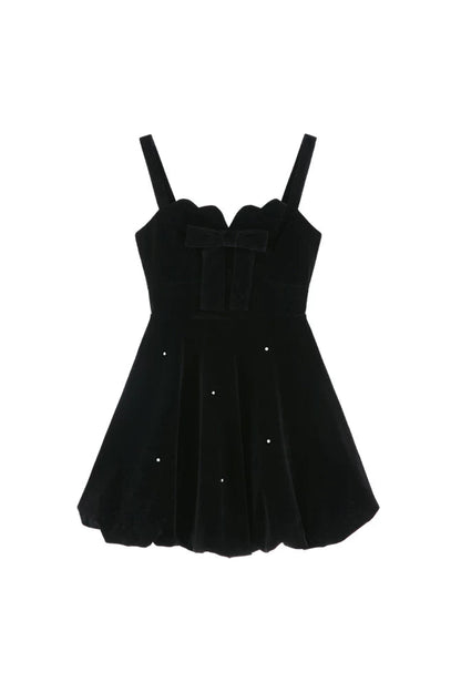 Black Velvet Beaded Dress + Top