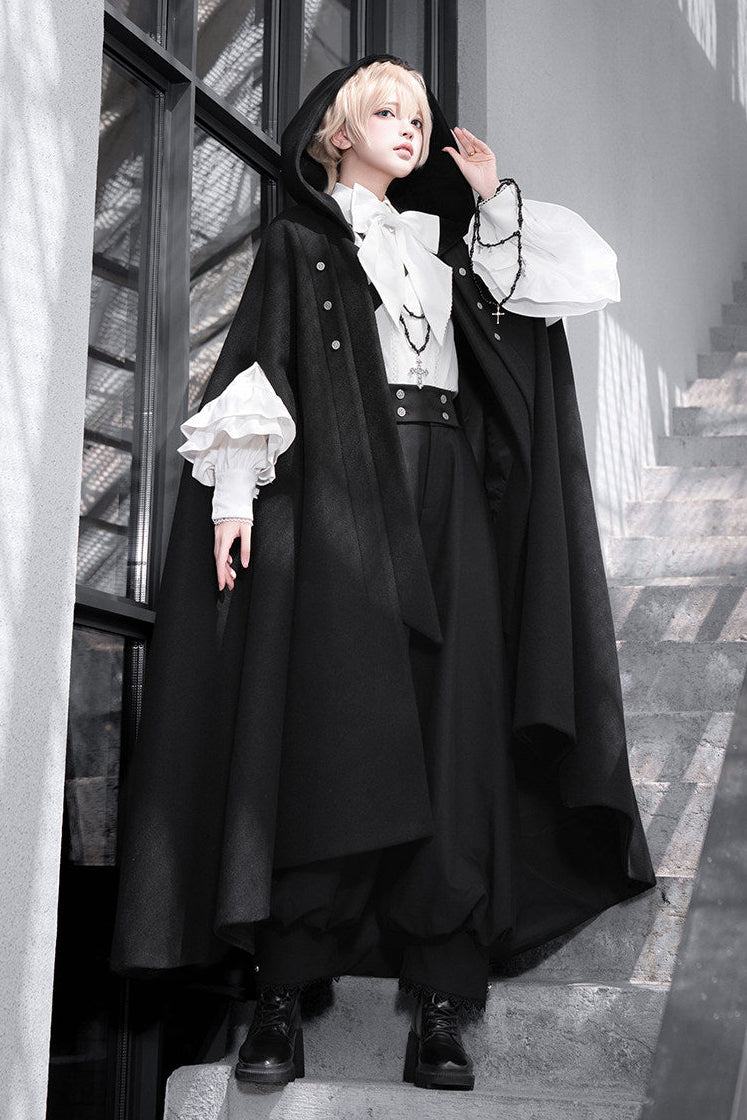 Elegant Oversized Cape Shirt and Trousers Set-Up