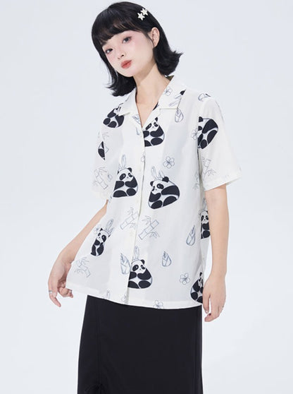 Panda Print Ruse Summer Shirt