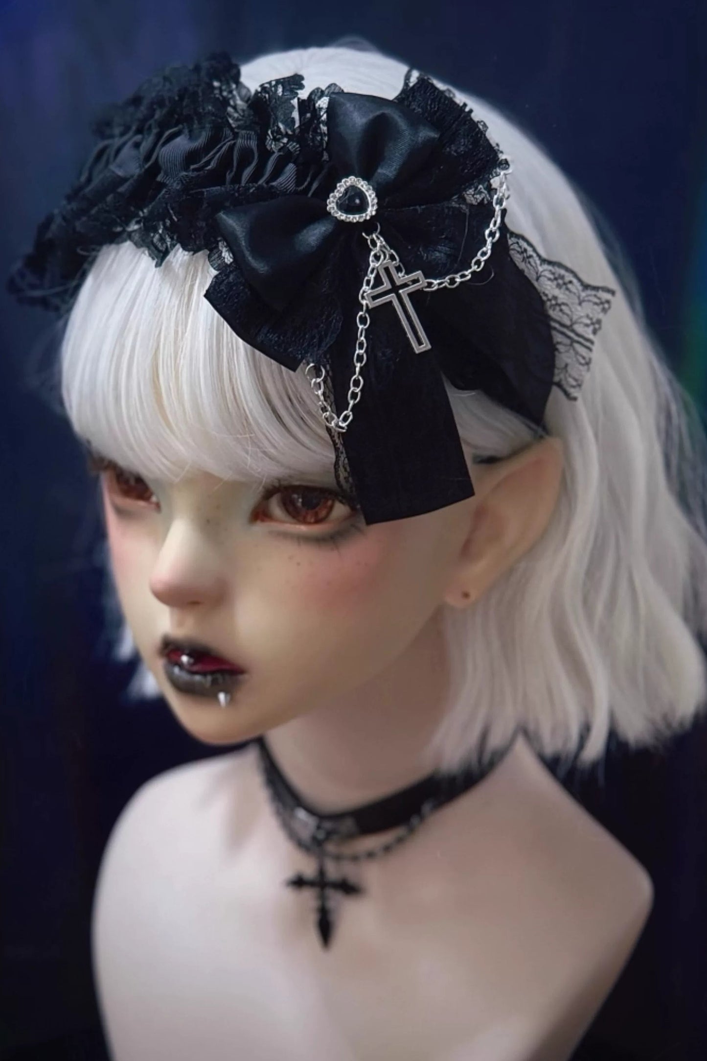 ダブルレイヤードリボンレースヘッドバンド