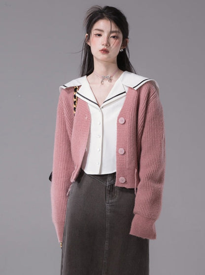 Very pastel-colored wool cardigan