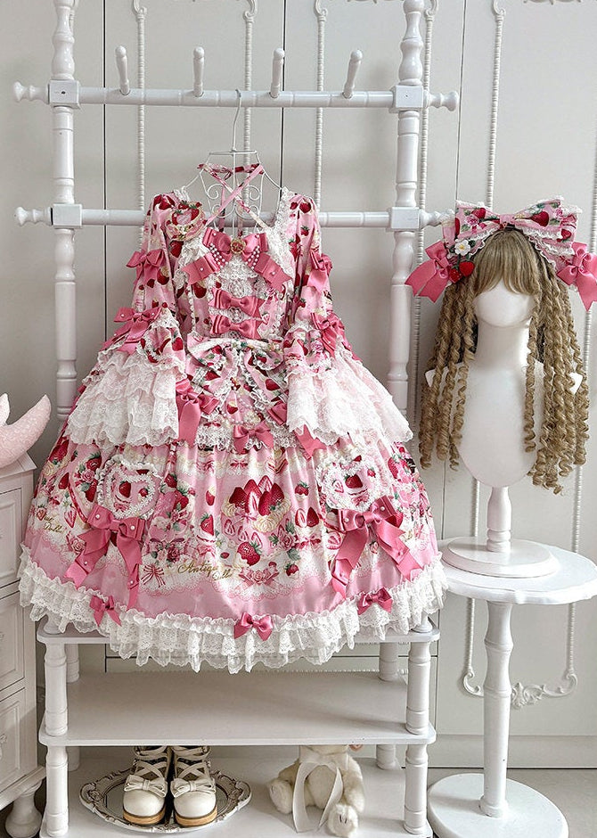 【2月27日予約締切】ストロベリーアンティークドールドレス＋フルセット＋ボンネット＋カチューシャ