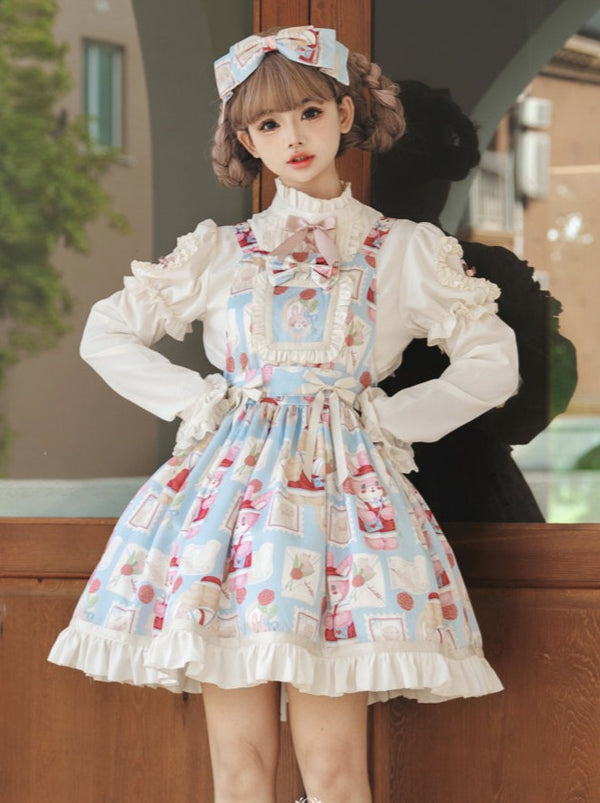 Lace-up Lolita Blouse + Suspender Lolita Dress
