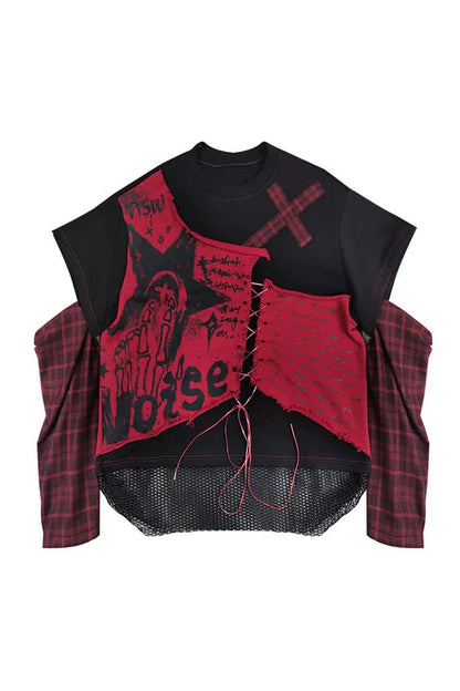 パンクロックパッチワークスウェット