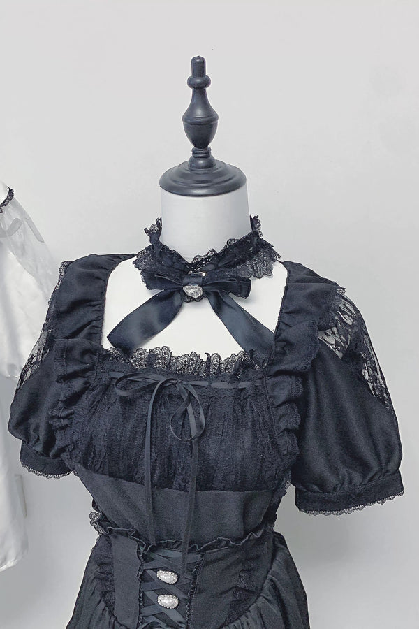 Lace Ribbon Shirt + Skirt