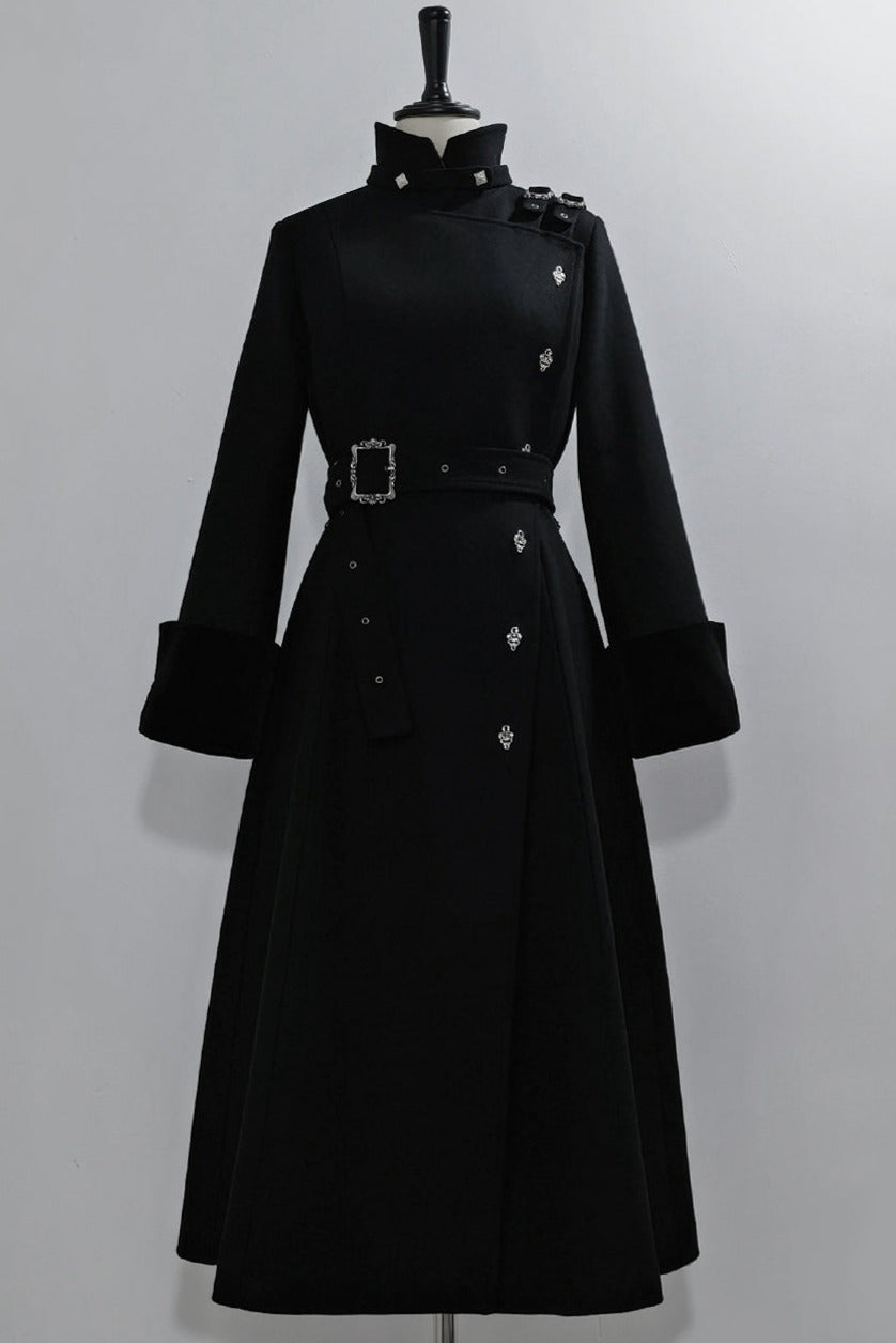 February 22nd reservation deadline] Black Dark High-End Stand-Up Collar Prince Coat