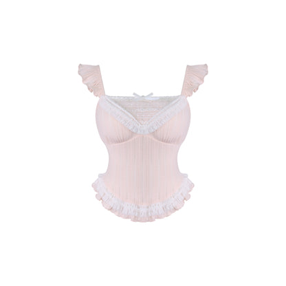 エーデルプラッシュジャケット +ニットサスペンダー +スカート