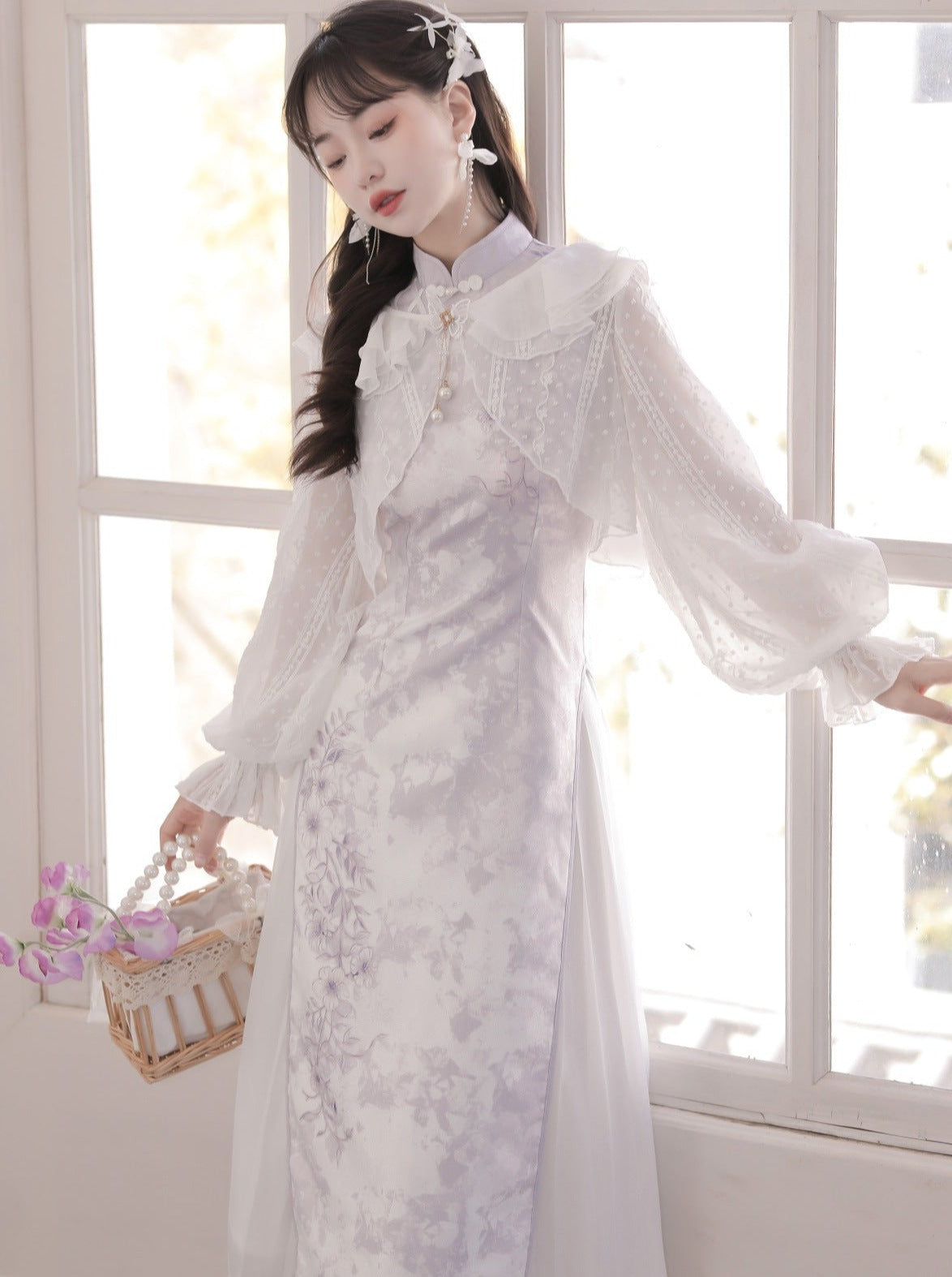 Floor length shop sheer cardigan