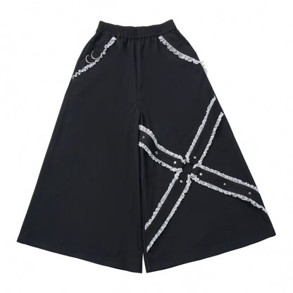 ビッグスイングシャツデザイントップス+フードワンピース+ロングキュロット