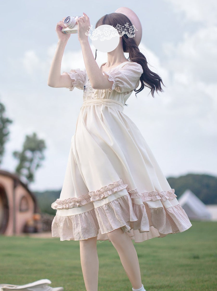 Sweet Country Girl Suspender Dress + Doll Shirt + Badge