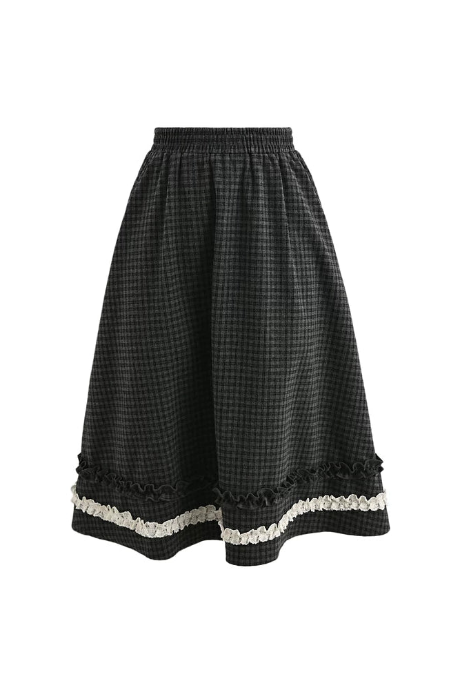 レースチェックAラインスカート