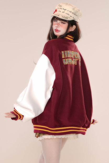 Over -size baseball club jacket