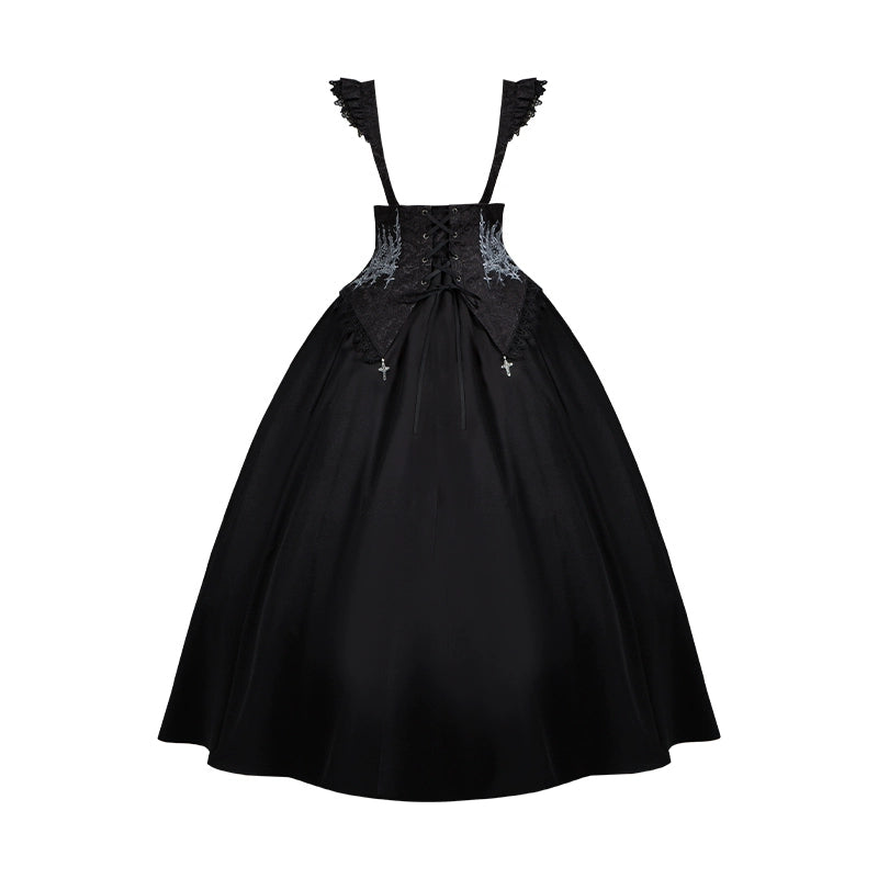 Conjunto de vestido y camisa con sujetador de muelles góticos