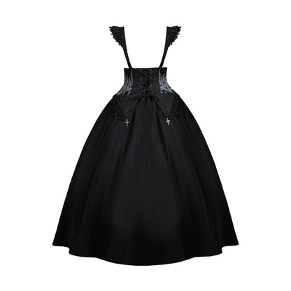 Conjunto de vestido y camisa con sujetador de muelles góticos