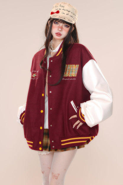 Over -size baseball club jacket