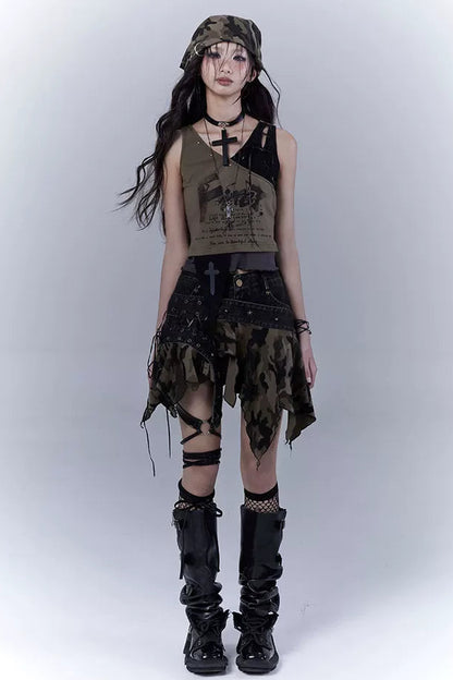 パラレルウェイストランドプリンテッドトップス