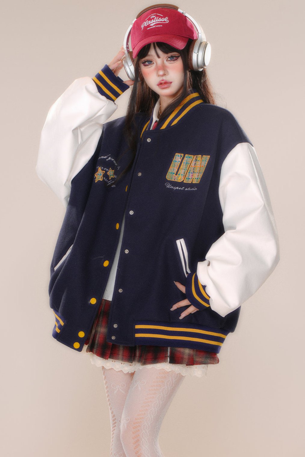 Over -size baseball club jacket