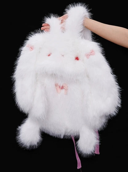 Cute Fur Rabbit Backpack