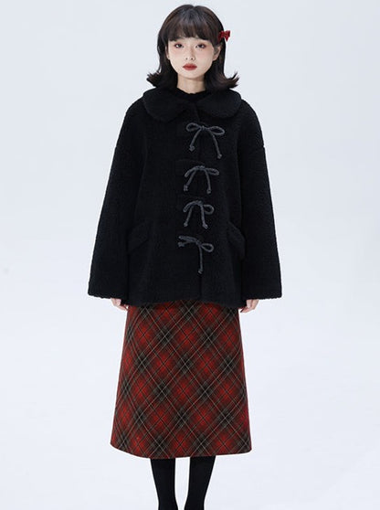 Triple Ribbon Design Lapel Coat