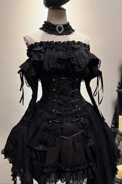 [Deadline for reservations: December 26th] witch's condition Gothic Lolita Off-Shoulder Top + Skirt + Full Set