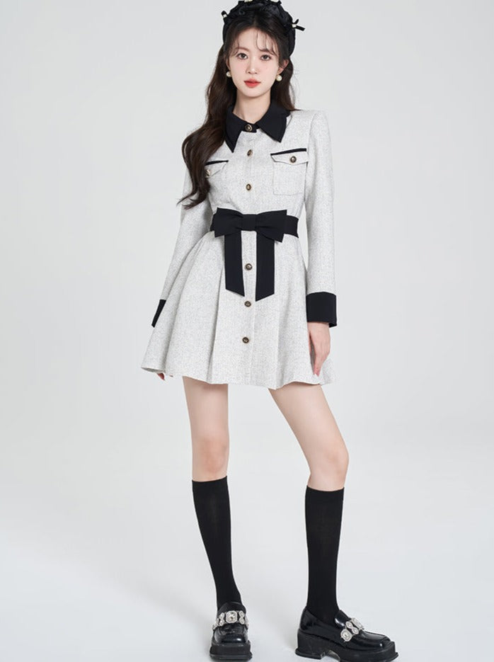グレーフレンチガーリープリーツワンピース – Belchic