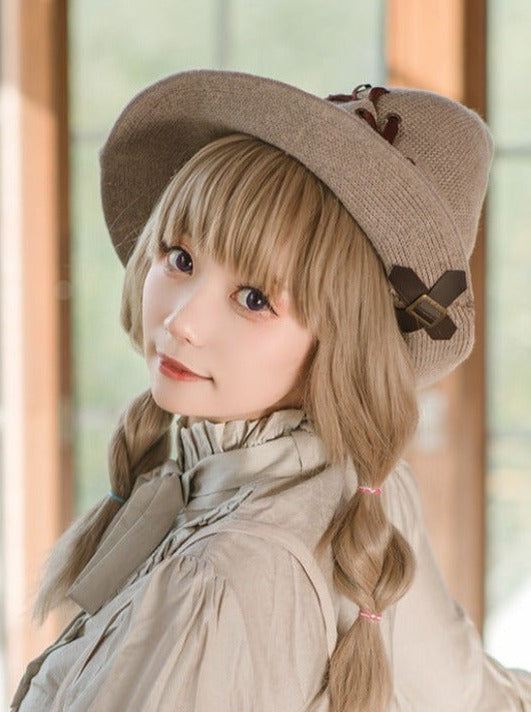 Steam Continental Khaki Curved Knit Witches Hat