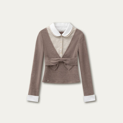 Retro Doll Color Layered Design Top