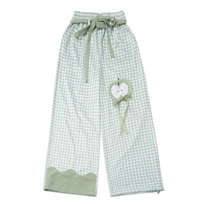 Blue Apple Vibe Top + Suspender Skirt + Wide Pants