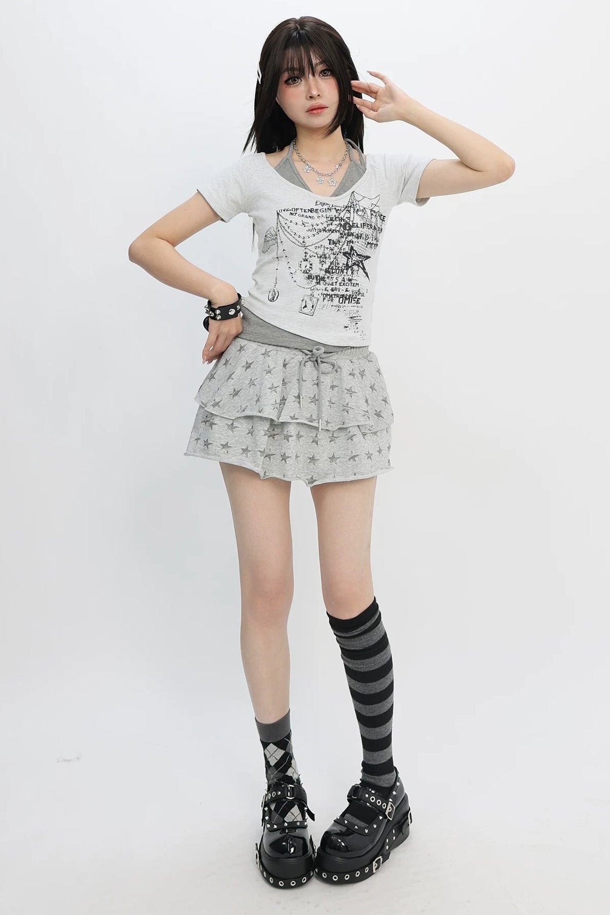 スタープリントY2Kトップス