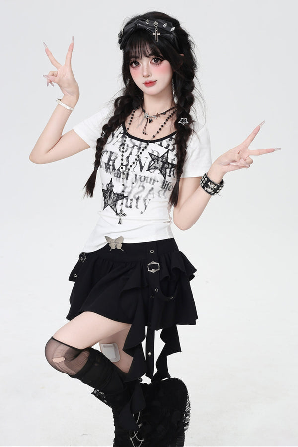 Y2K Spice Girl Slim Short Top