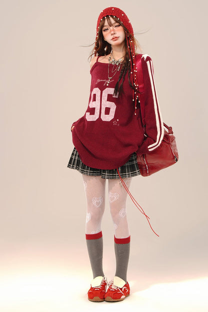 Over -size Slanted shoulder sweatshirt