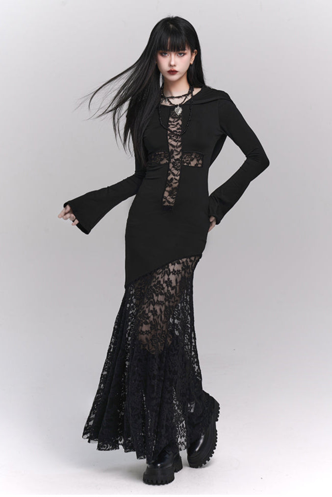 Lace Tight Mode Long Dress