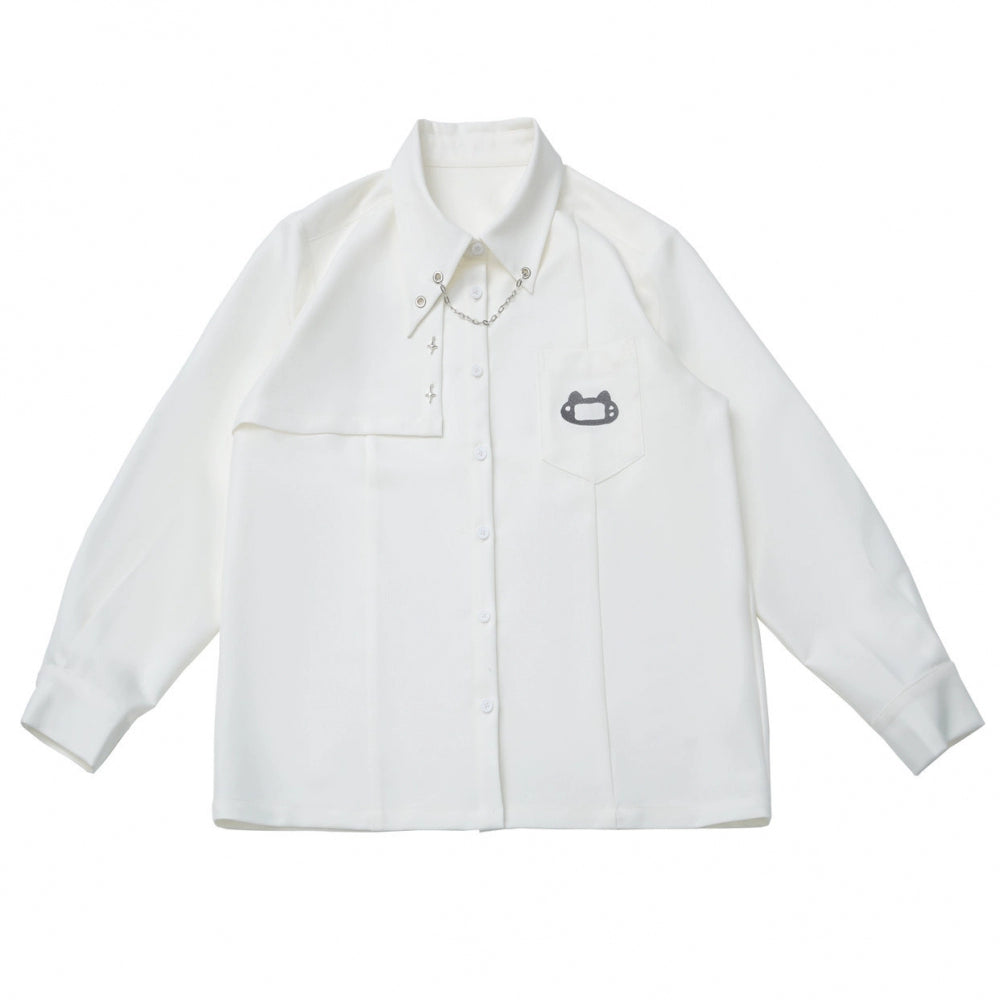 パッチワークファーフードコート+パンツ+シャツ+スカート+レッグカバー