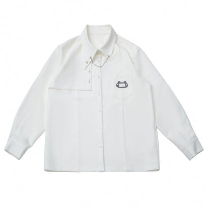 パッチワークファーフードコート+パンツ+シャツ+スカート+レッグカバー