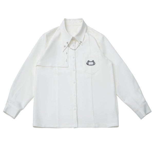 パッチワークファーフードコート+パンツ+シャツ+スカート+レッグカバー