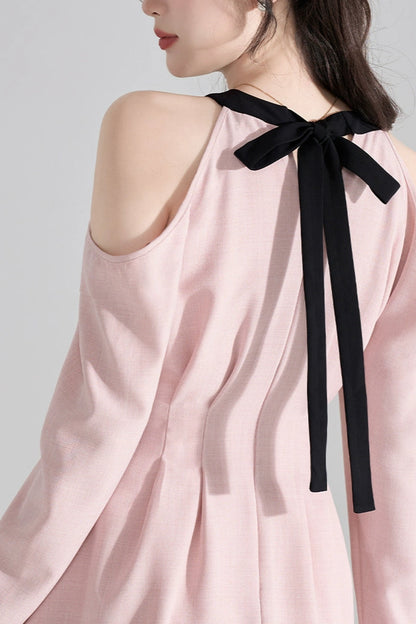 スイートキュートピンクフリルドレス