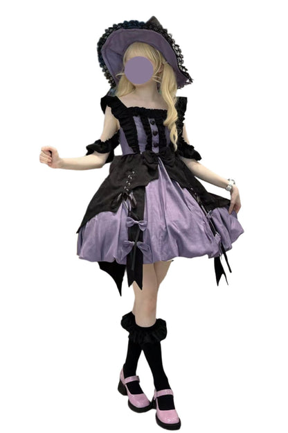 [Reservation deadline on October 5] Little Witch Halloween Bud Dress Set + Witch Hat