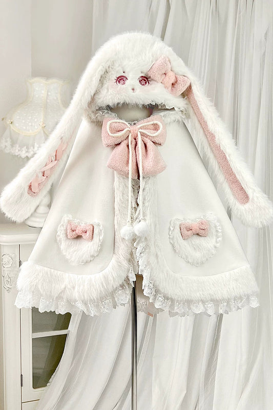 ラビットレースアップケープコート