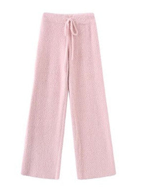 Straight floor-length wide casual pants