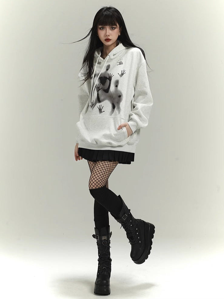 Dark Style American Grey Hoodie Sweatshirt