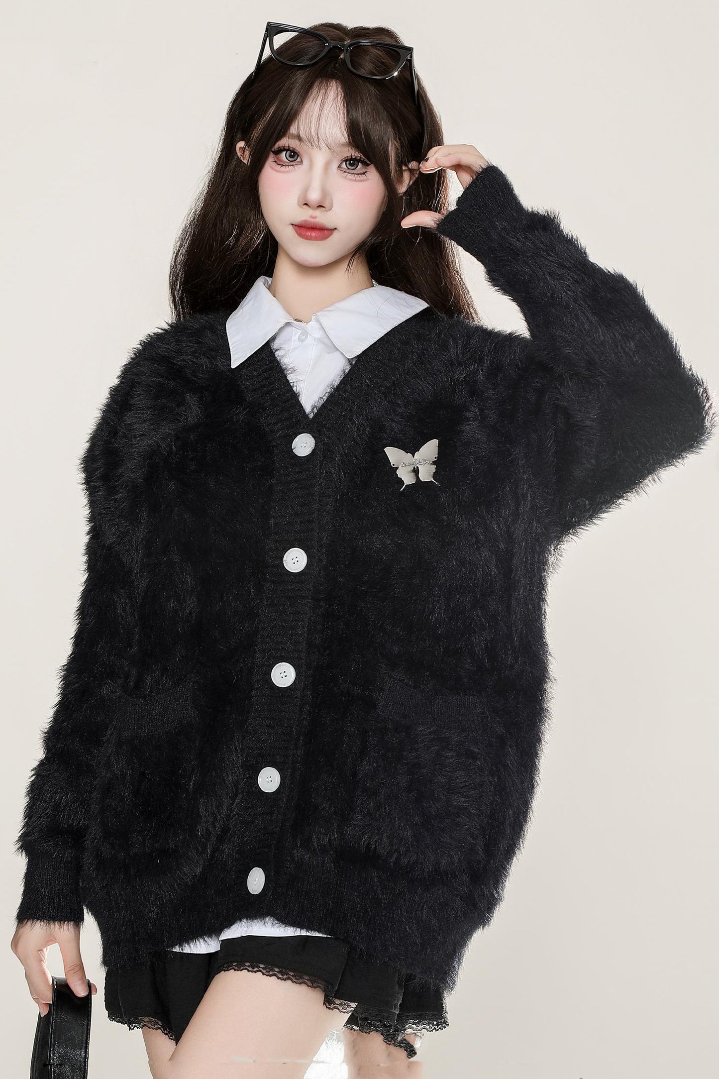 Soft Mohair Butterfly Knit Sweater