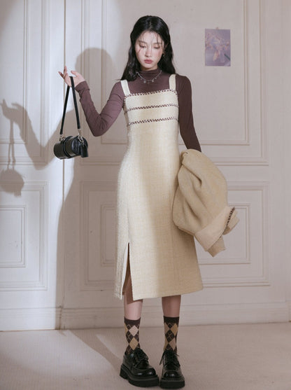 Cheese Lemon Yellow Jacket + Suspender Dress