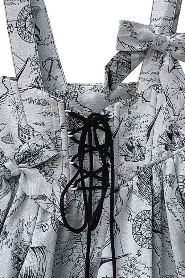 【予約商品】レトロサスペンダースカート＋シャツ＋リボンネクタイ＋リボン