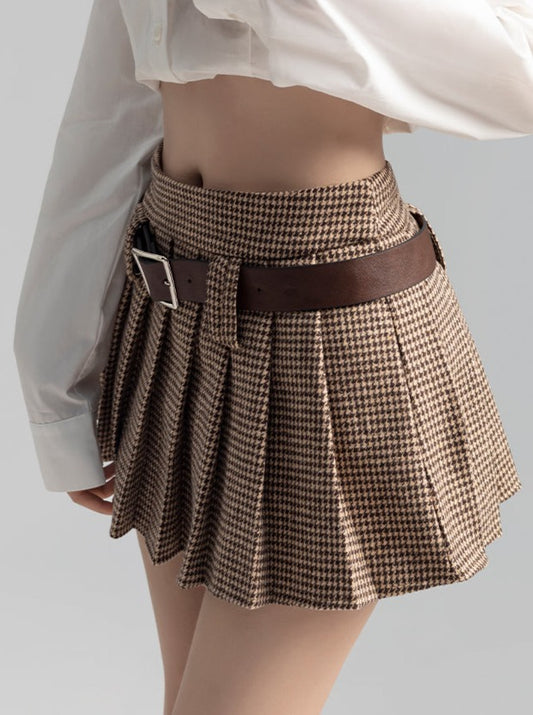 College Staggered Pleated Skirt