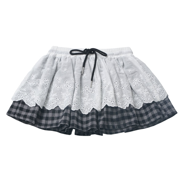 One-shoulder top + pants + hooded par jacket + skirt