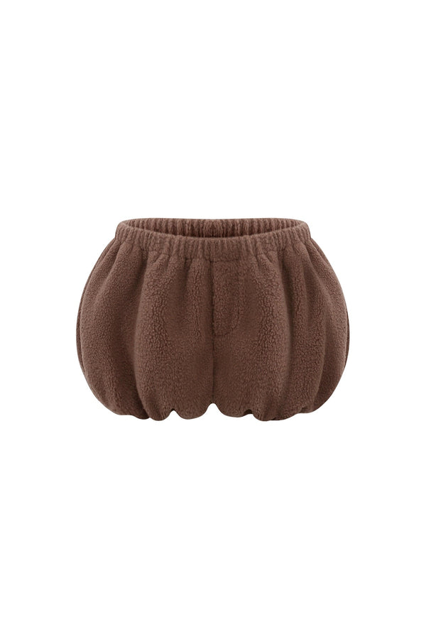 ベアジャケット+ムースニットサスペンダートップス+ショートパンツ