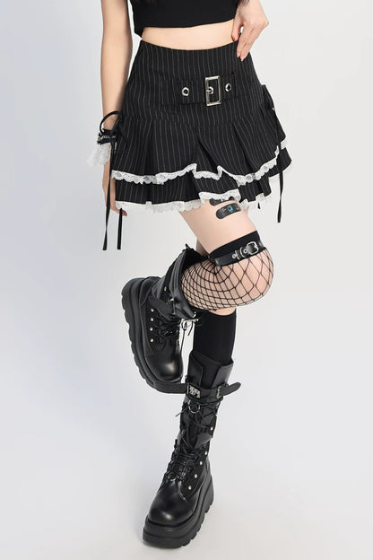 Dark Sweet Lace-Up Skirt