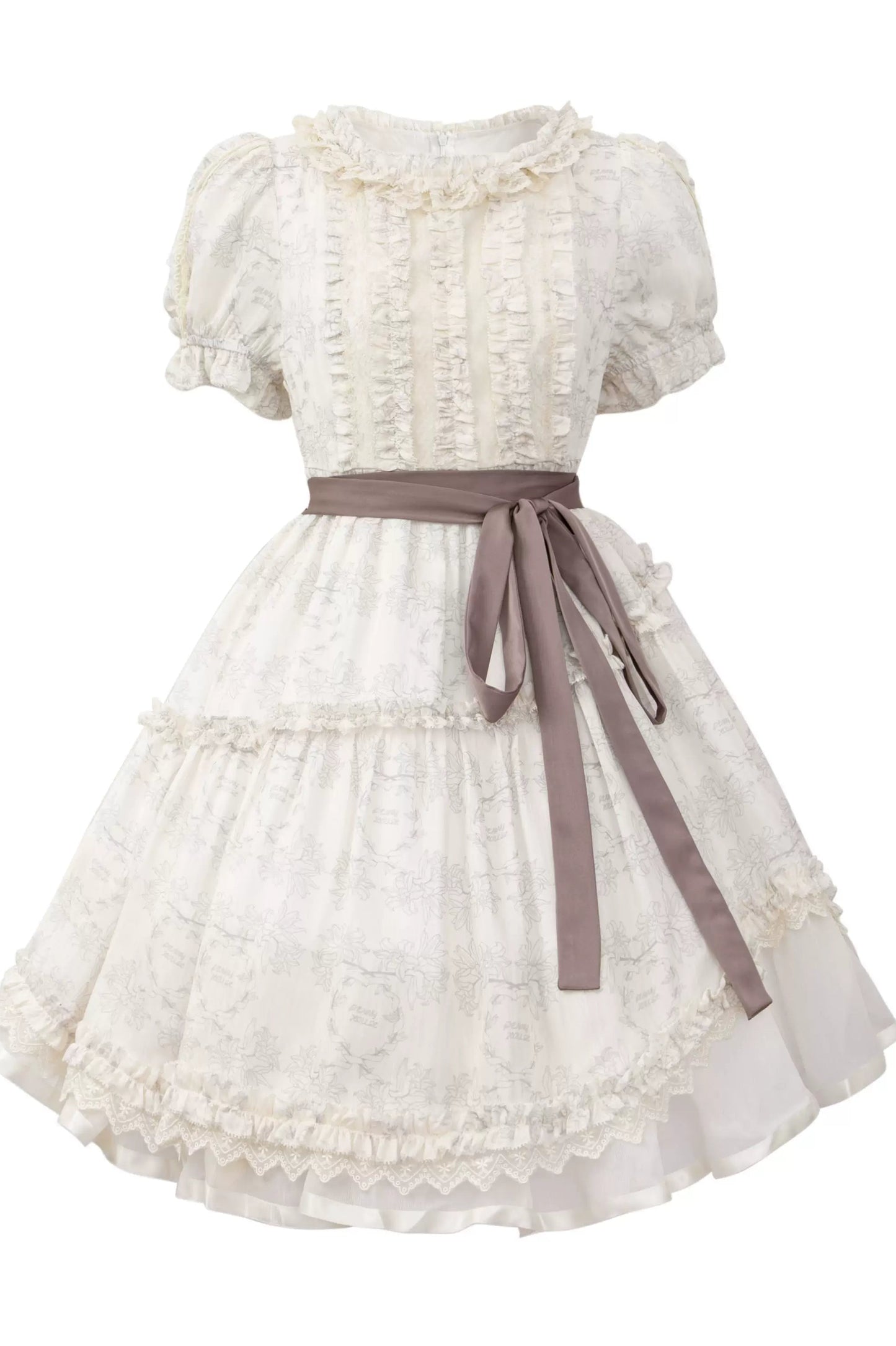 French Elegance Floral Lolita Dress + Badge + Headband + Headband