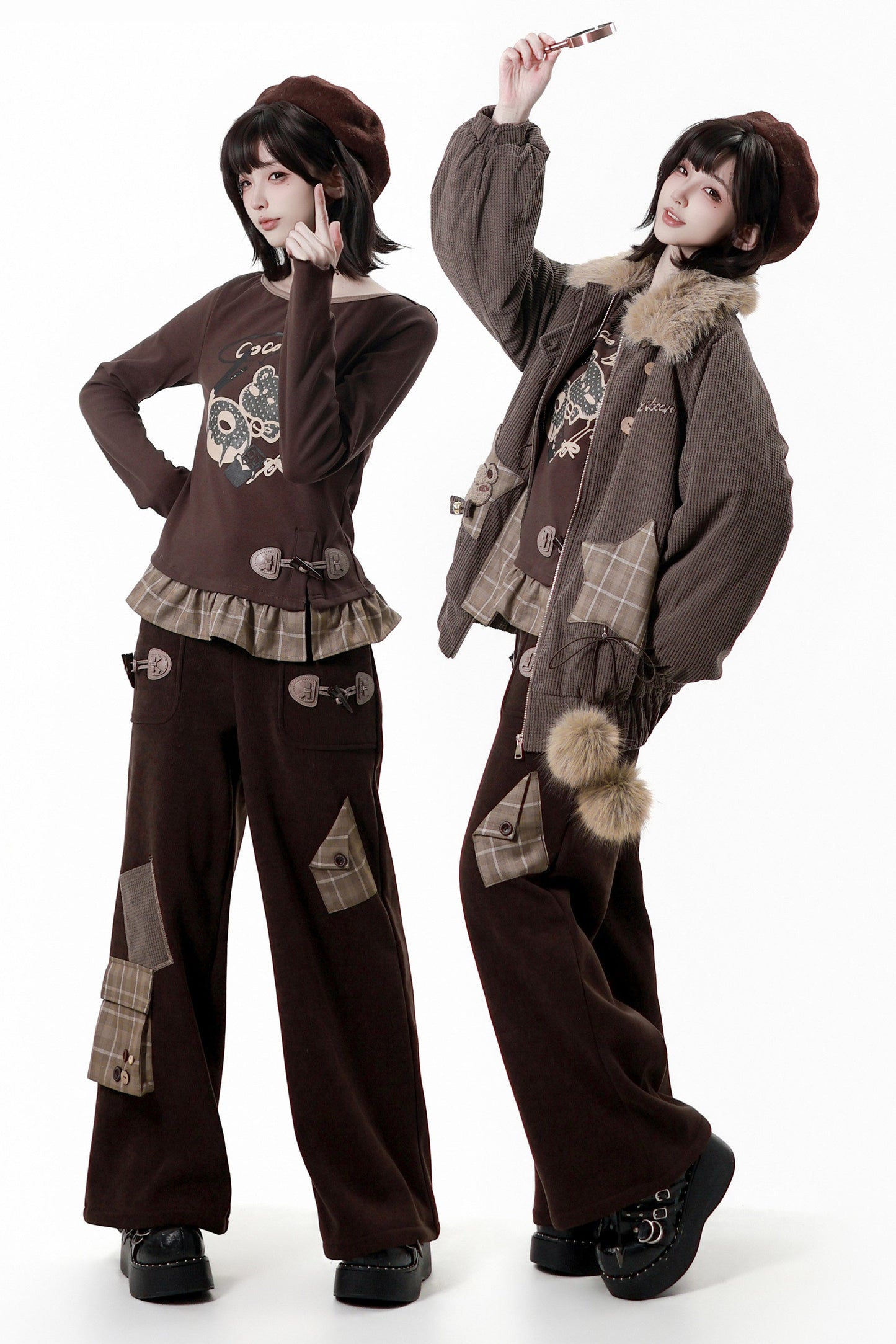 Fuzzy Waffle Jacket + Top + Pants