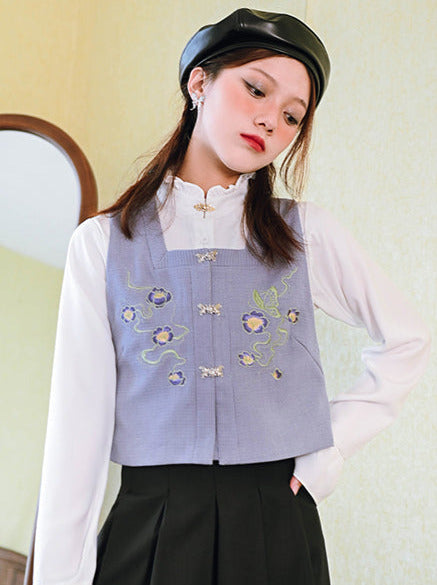 Title Butterfly China Embroidery Bustier Vest